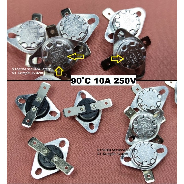 Thermostat KSD301 90c 10A bimetal 90 250V switch Sensor Coffee kopi