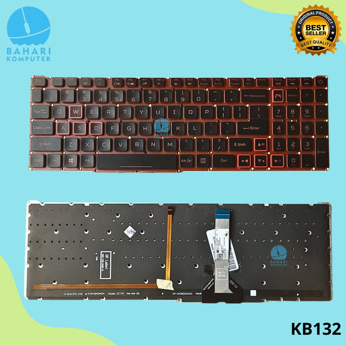 Keyboard Laptop Acer Nitro 5 AN515-57 AN515-45 AN515-56 Backlight - Red