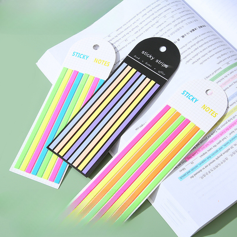 

160 pcs Transparent Highlighter Tape Removable Sticky Tabs Morandi Neon Clear Sticky Notes Aesthetic Office School Supplies