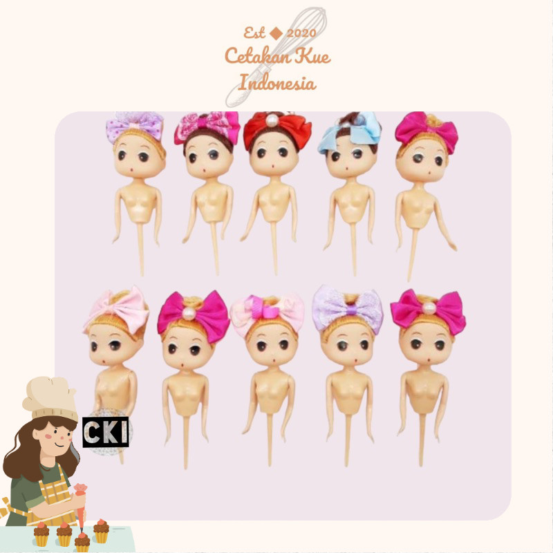 {CKI} Boneka Korean Untuk Cake/ Cupcake Setengah Badan