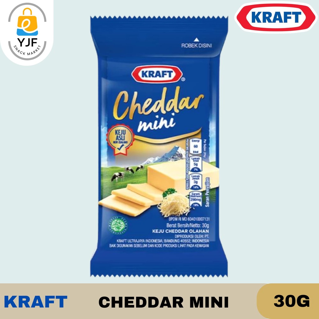 

Kraft keju Cheddar / Mini Keju Balok Kemasan 30g