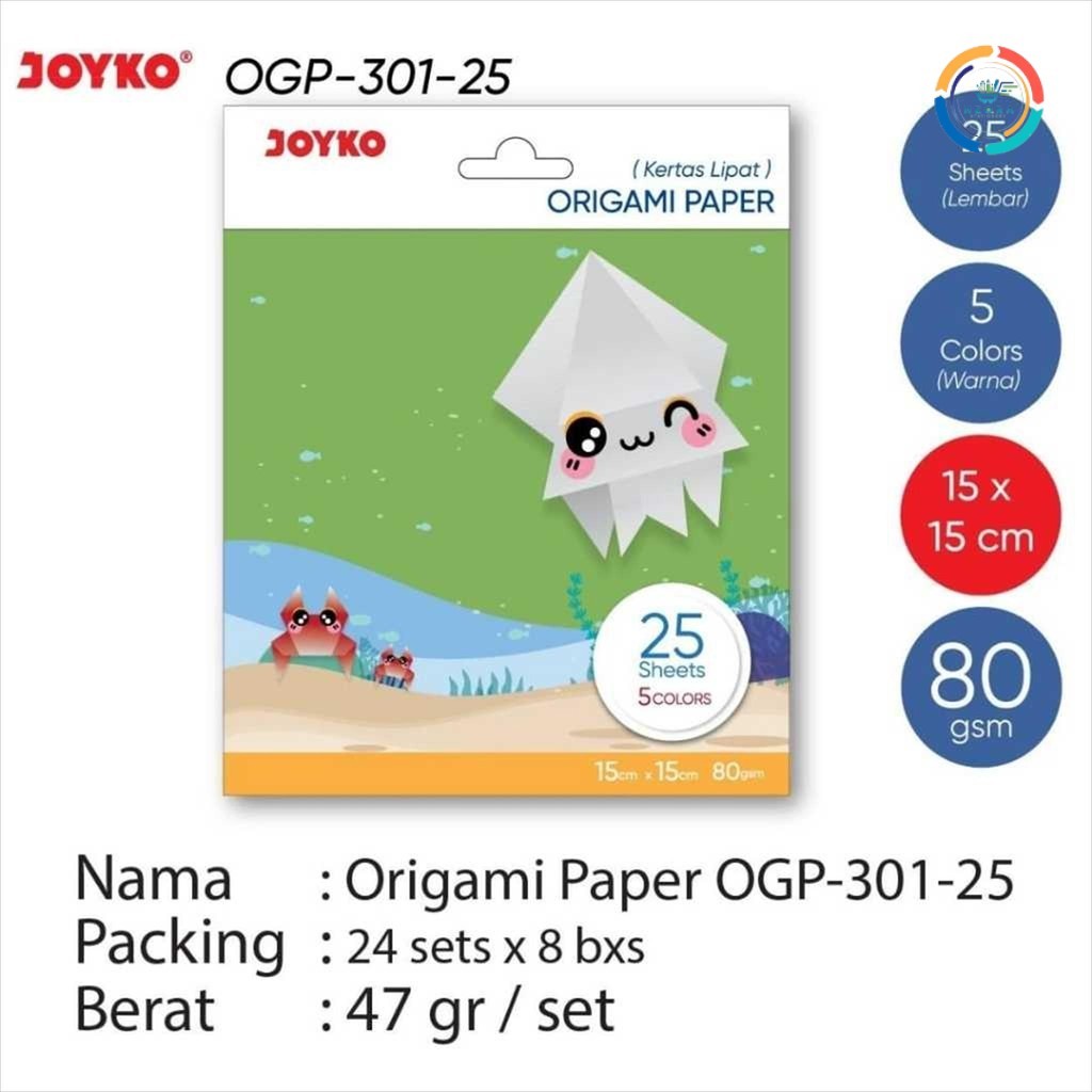 

Joyko Origami Kertas Paper 15x15cm OGP 301-25 | @1 Pad 25 Lbr
