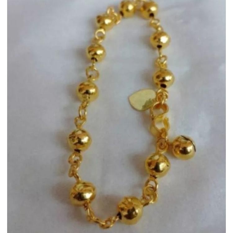 Gelang tangan Wanita gelang tangan wanita motip bolah bolah titanium asli Termurah Emas Kulit