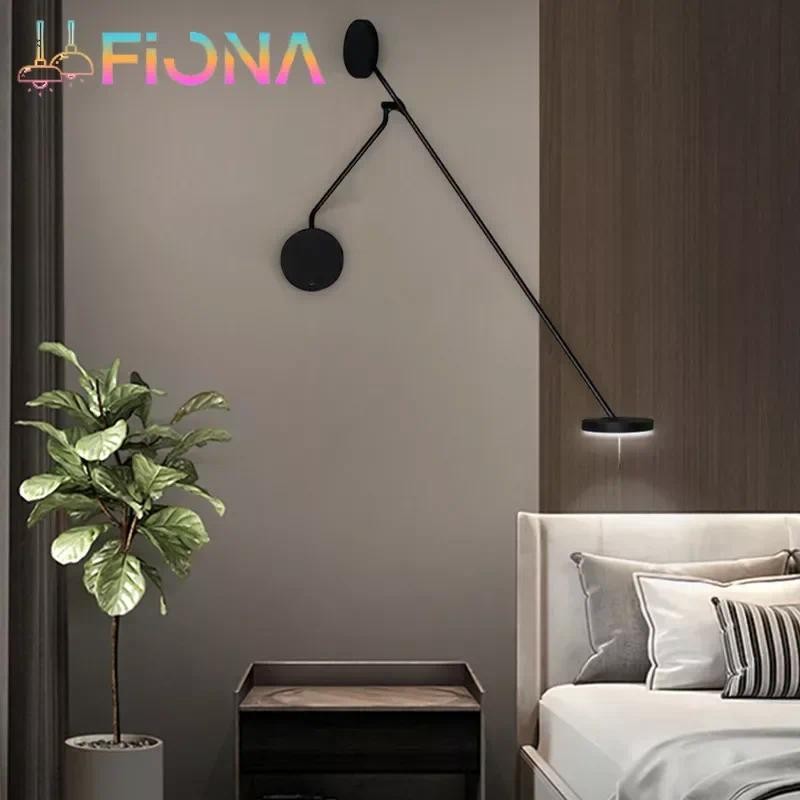Designer Creative Long Pole Flexible Wall Lamp Black Wall Lamp with Adjustable for Bedroom Study Roo