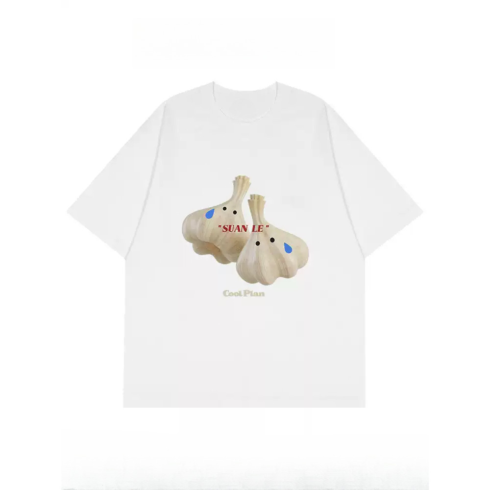 MCM KAOS boxy pencetakan Amerika Retro Mode jalanan  kaos pria wanita atasan Lengan Pendek T-shirt s