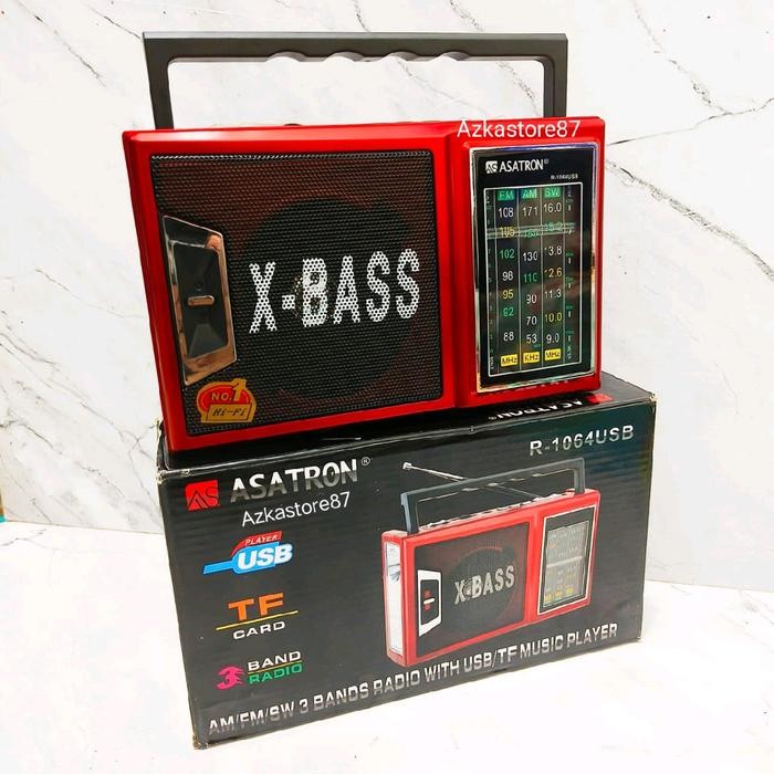 TERLARIS Speaker Radio ASATRON R-1064 X-BASS radio clasik super bass - -, -
