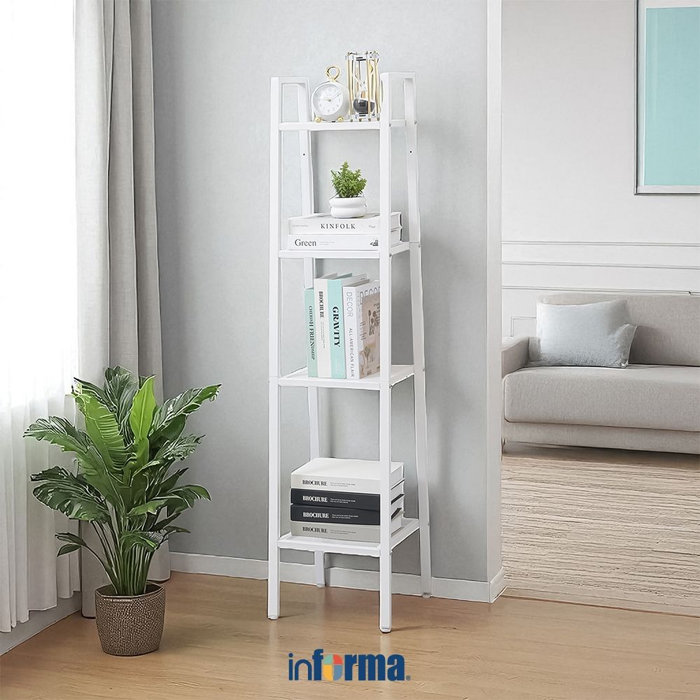 Informa Livie Rak Besi 35x35x148 cm Storage Rack Metal Tempat Penyimpanan Serbaguna Rak Barang Organ