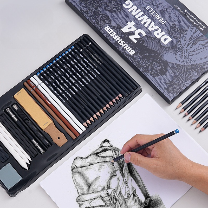 

34 Set Alat Lukis Sketsa Pensil Gambar Peralatan Seni untuk Melukis