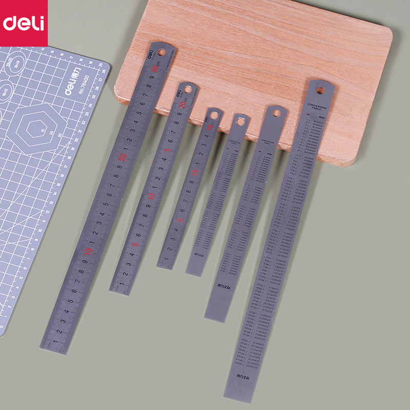 

Deli Machinist Ruler, Stainless Steel Metric Straight-Ruler, Durable Millimeter Mapping Drawing Measuring Office School Supplies