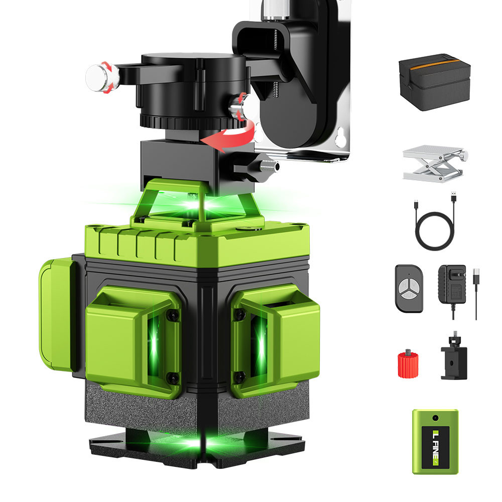 Lfine Nivel Laser 12Lines 16 Lines 360°Self-leveling Laser Levels Horizontal Vertical Green Beam Pro