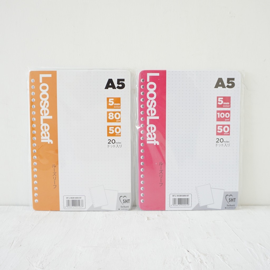 

LOOSE LEAF A5 100GSM / LOOSE LEAF KOTAK GRID 100GSM / LOOSE LEAF TITIK DOT 100GSM