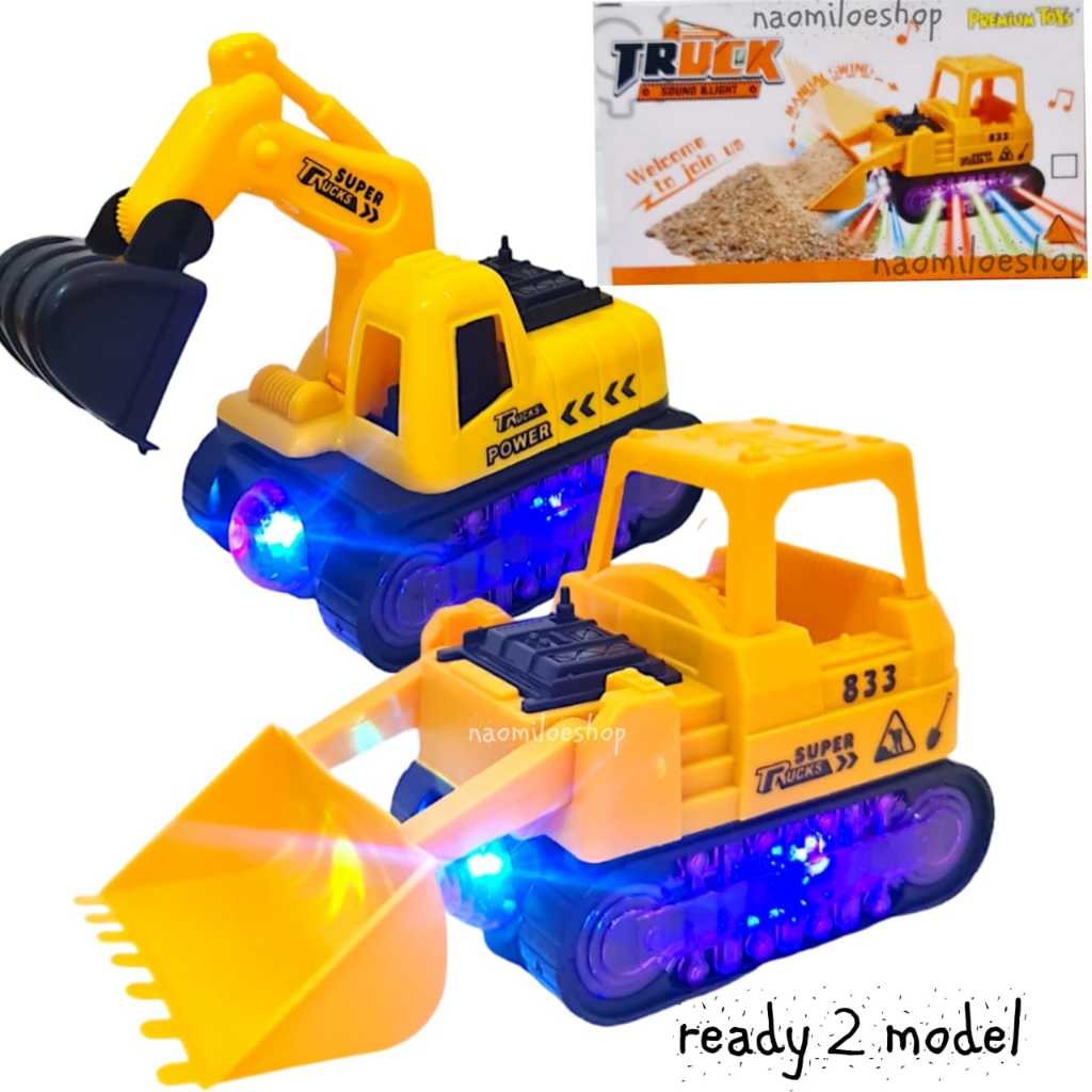 SUPER TRUCK POWER LAMPU 3D Mainan Lampu Musik Truk Excavator Elektrik Kontruksi - Mainan Anak Laki l