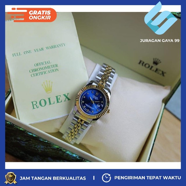 Jam Tangan Wanita Fashion Rolex PW 3258 Tanggal Aktif - Bisa Bayar Ditempat - COD - Murah