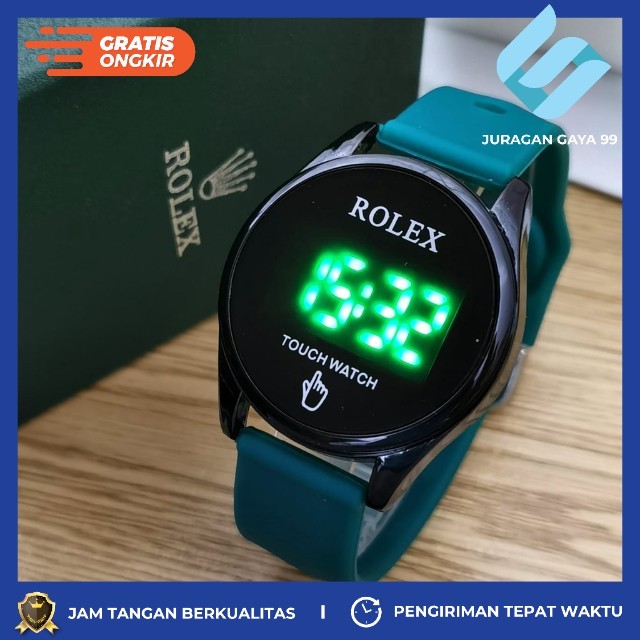 Jam Tangan Unisex Fashion Rolex YL 7051 LED Touch Watch - Bisa Bayar Ditempat - COD - Murah