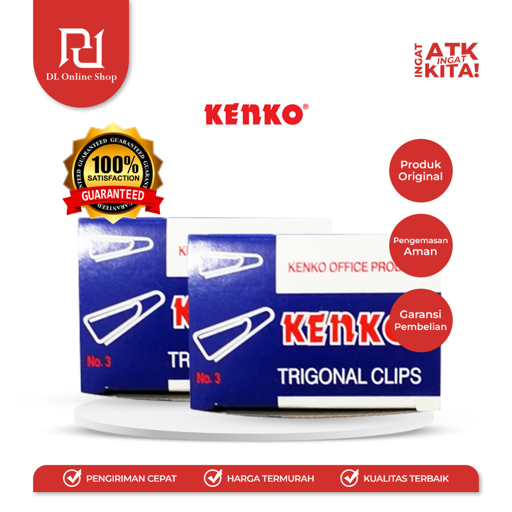 

KENKO KLIP KERTAS SEGITIGA/ TRIGONAL PAPER CLIP NO.3 (1PACK/ 10DUS)