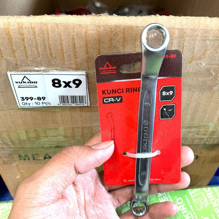 Set Kunci Ring Pas 8-9mm Alat Perkakas Tools Kunci Ring Pas/Kunci Ring Set Lengkap