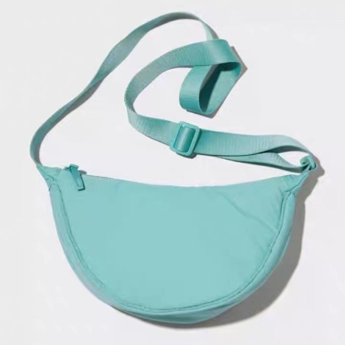 waist bag ala uniqlo /half moon bag  / sling bag / tas selempang nylon - K