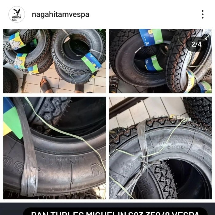 sepasang ban Michelin Vespa ring 8 super vbb s83 baru 2022