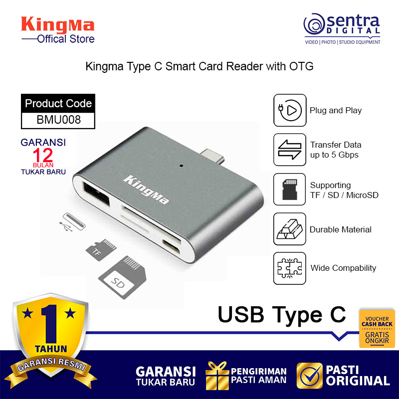Kingma BMU008 Type C Card Reader USB 3.0 All in One OTG SD & TF Memory Card