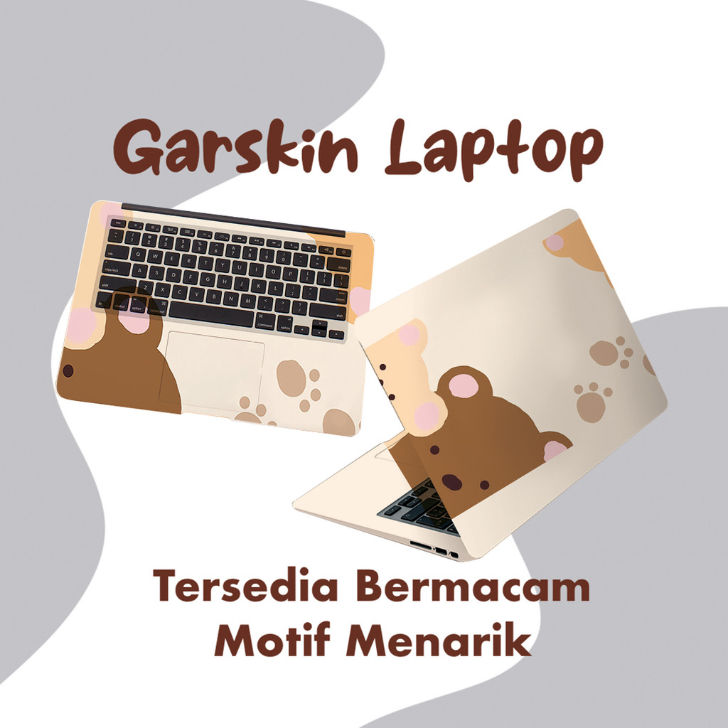Stiker Skin Cover Laptop Motif Cute Beruang Aesthetic bear Diy 11/12/13、13.3 / 14 / 15.6 / 17 "Untuk