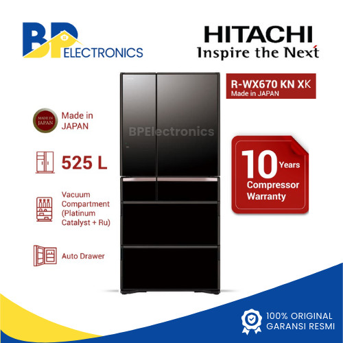 Kulkas Hitachi R-WX670KN XK Black Japan Series 525L RWX670KN XK GARANSI RESMI