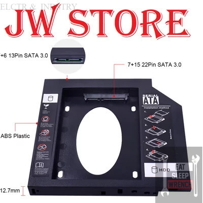 Universal SATA 3.0 2nd HDD Caddy 12.7mm aneka IC transistor dan Sparepart elektronika