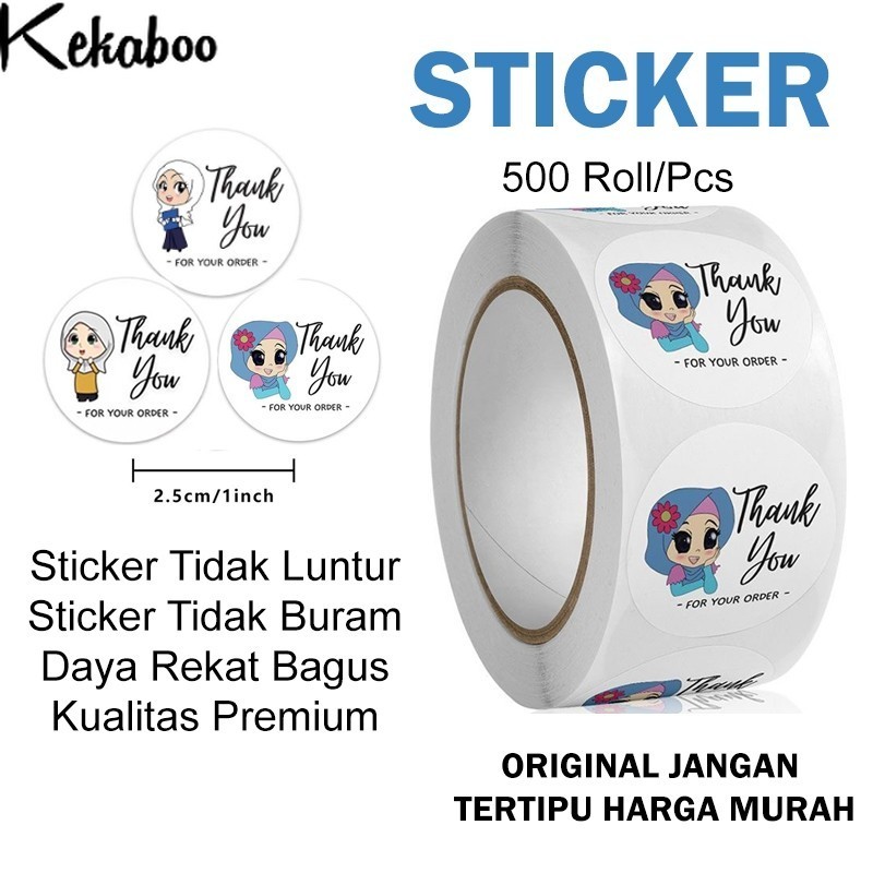 

New Design Premium Roll Sticker Thank You 2.5 Cm [1 Roll 500 Pcs] / Stiker Label Makanan