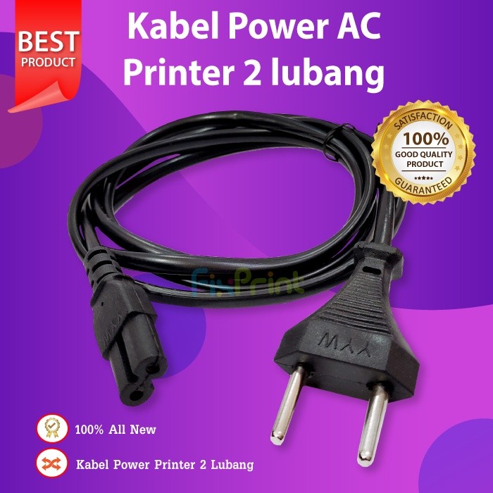 FixPrint Kabel Power 2 Lubang Printer TV Cable Adaptor Power Supply