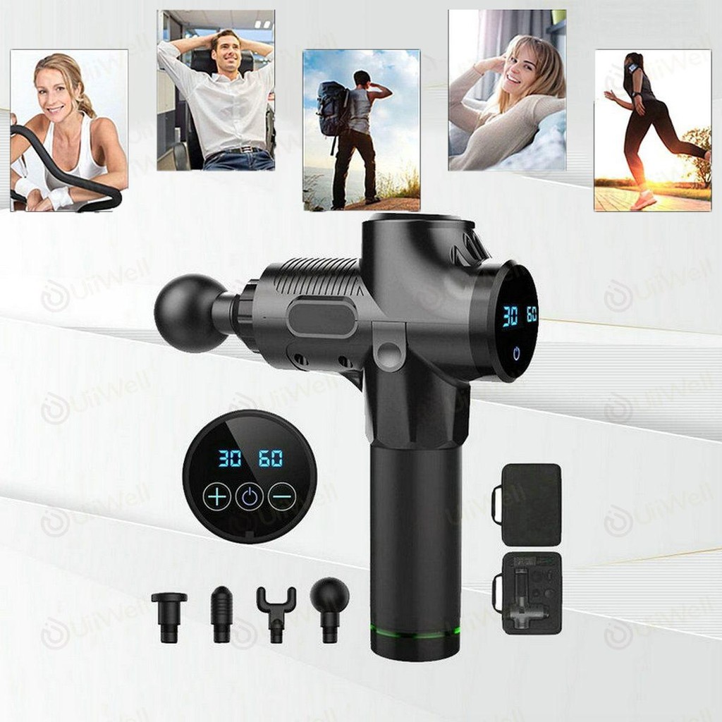 SHIIE Alat Pijat Getar Terapi Relaksasi Otot muscle Massage Gun TOP-END LED MERK LIDAK 30 SPEED