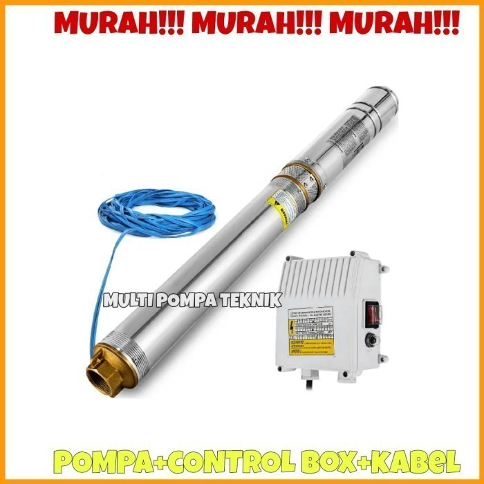 Pompa Submersible 200Watt Pompa Satelit Celup Sumur Bor Casing 3Inchi