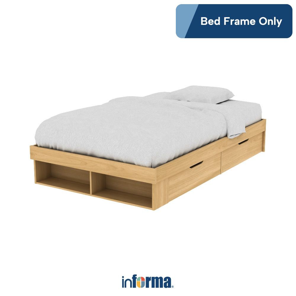 Informa 120X200 cm Gio Tempat Tidur Dengan Penyimpanan - Cokelat Oak Bed Ranjang Minimalis Aesthetic