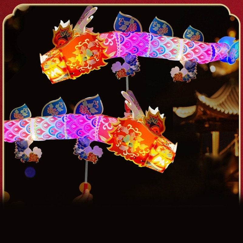 

Paper Craft Dragon Light Toy DIY Material Bag for Chinese New Year Festive Paper Craft Dragon Home Decor Party Supply