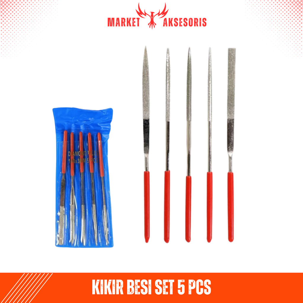 

MARKET AKSESORIS Kikir Besi File Set 5Pcs Paket Kikir Serbaguna 5 pcs Alat Asah Pisau Gergaji Potong Pengikir Pengasah Mata Geraji Asahan Multifungsi