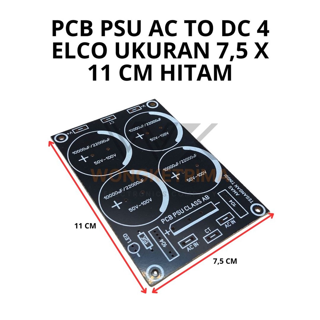 PCB PSU AMPLIFIER 4 ELCO PCB POWER SUPPLY AC TO DC
