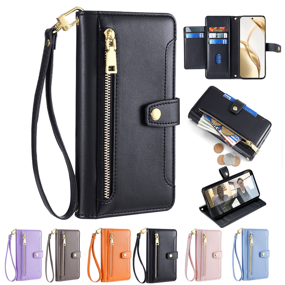 Zipper Wallet Case For Xiaomi Mi11 Ultra Mi10T Lite Mi9 Pro Leather Lanyard Multi 5 Card Slots Flip 