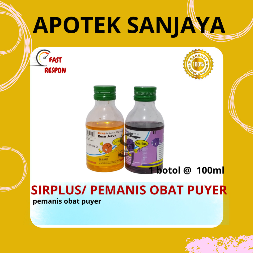 

Sirplus Sirup Manis Anak 100ml Rasa Anggur & Jeruk / Sirplus Sirup Pemanis / Pelarut Puyer Anak