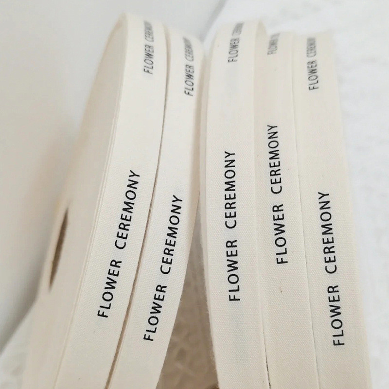

1~5cm Cotton ribbon Custom LOGO Hot Stamping Three-dimensional Printing Process labels handmade symbols cake flower