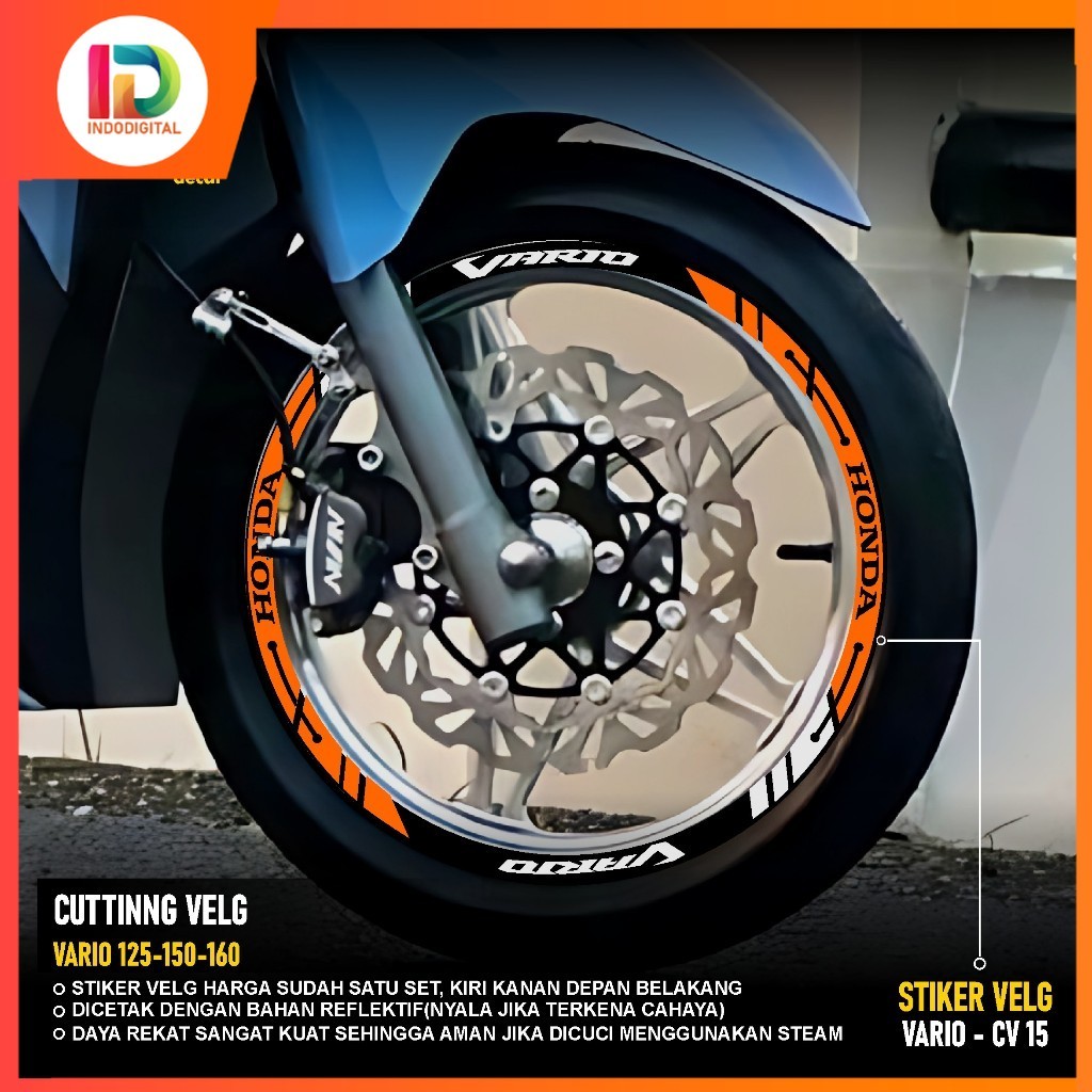 Stiker Cutting Velg Vario Led  Kode  15 Old New 125 150 TAHUN 2020 2021 2022 2023 2024 Motor Honda