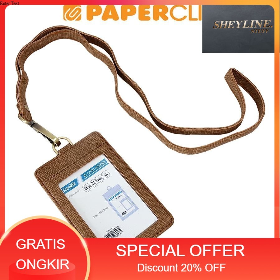 

ID CARD BANTEX LEATHER 8869 PORTRAIT + LANYARD 03 BROWN