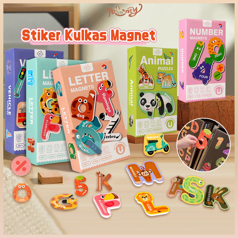 

Poney Number Magnet 0-9 / Alphabet Magnet Big Isi 26pcs Ukuran Besar /mainan Edukasi Alfabet Magnetik Kay