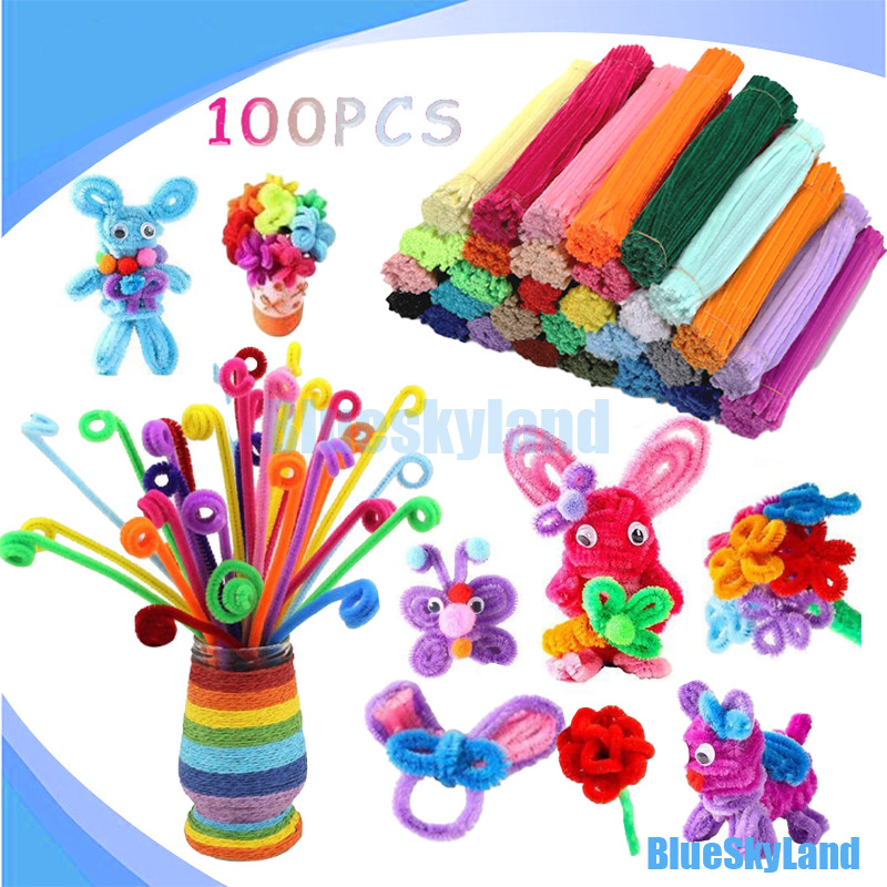 

100Pcs Kawat Bulu Mercy Pastel Mix 30Cm Kawat Bulu Mainan Anak Craft Diy Kerajinan Tangan Pipe Cleaner