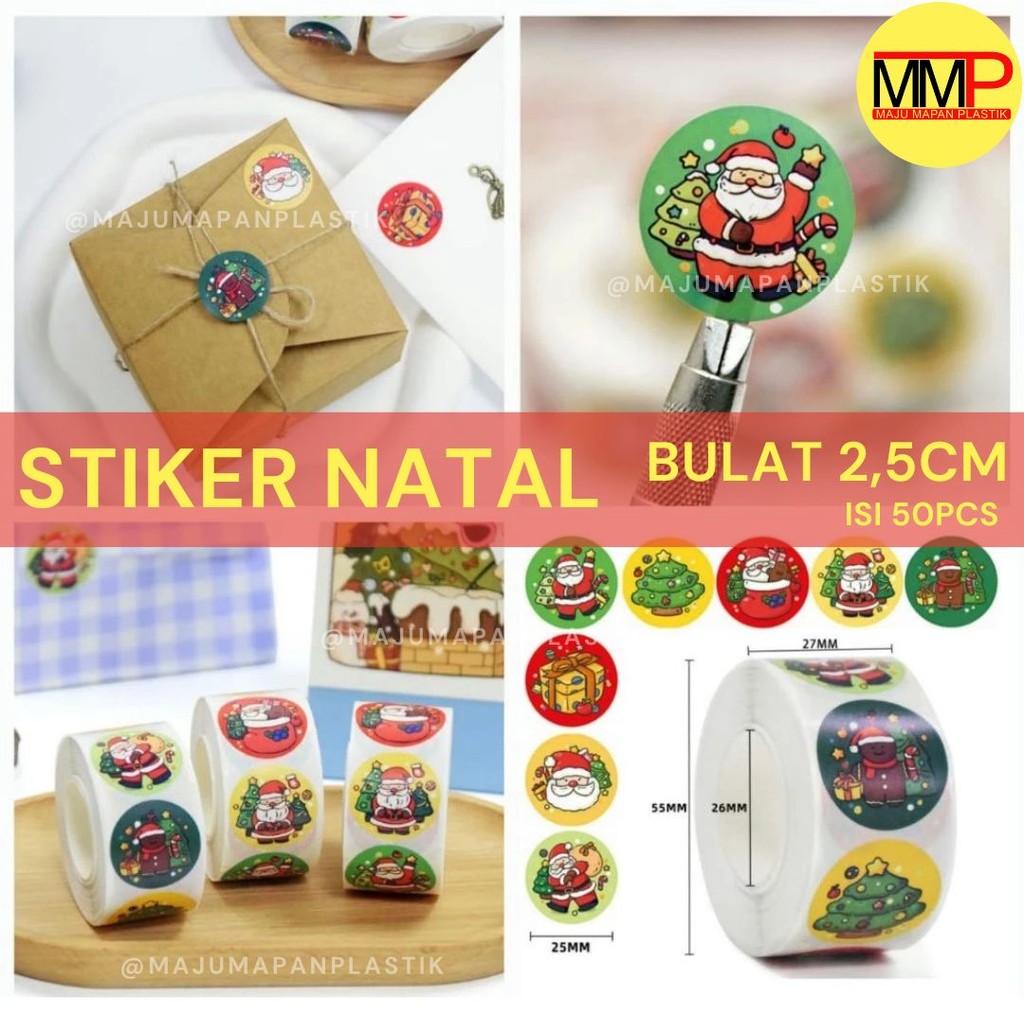 

STIKER NATAL LABEL HAMPERS GOODIE BAG CHRISTMAS ISI 50 PCS