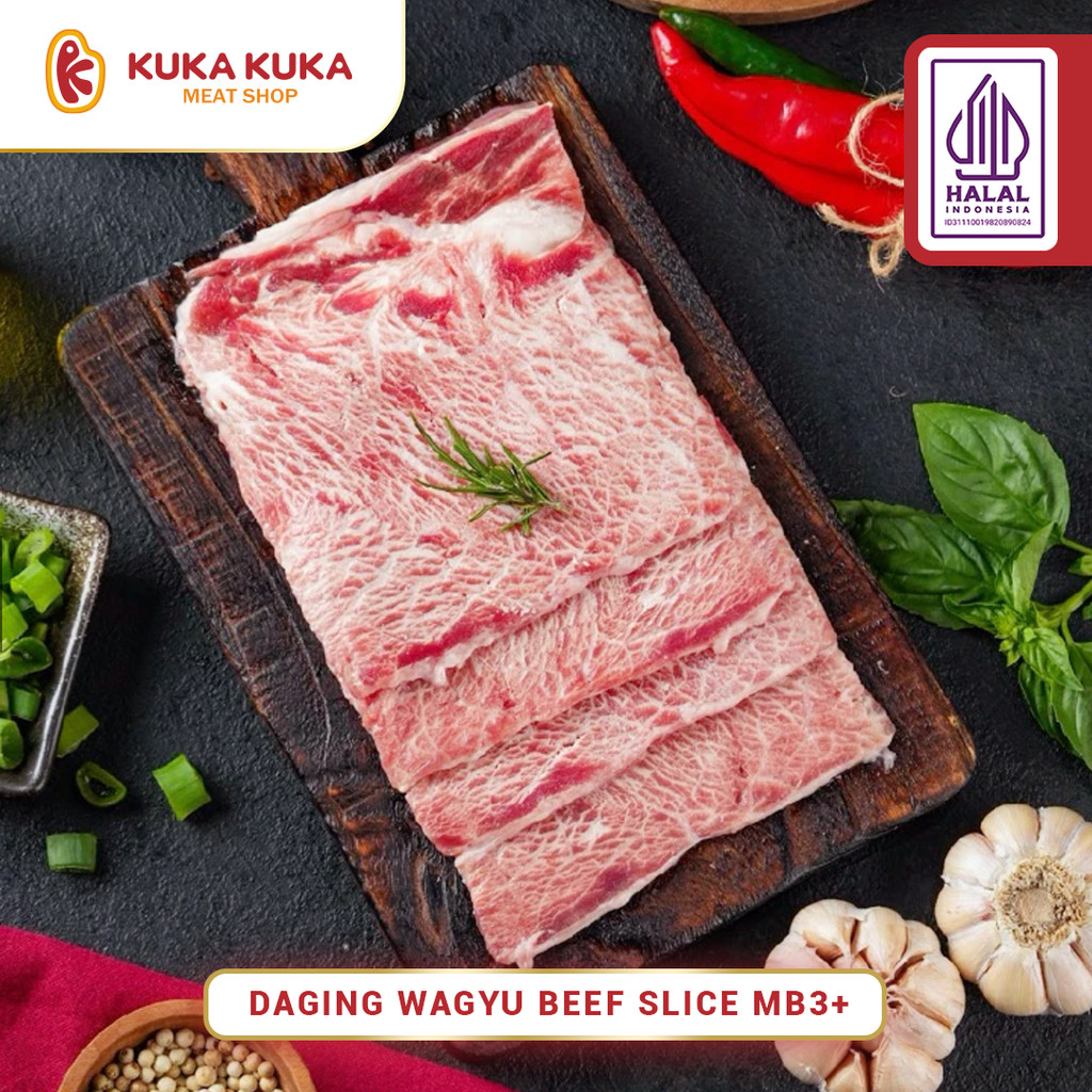 

Daging Wagyu Beef Slice Mb3+ FRESH CUT 1 KG