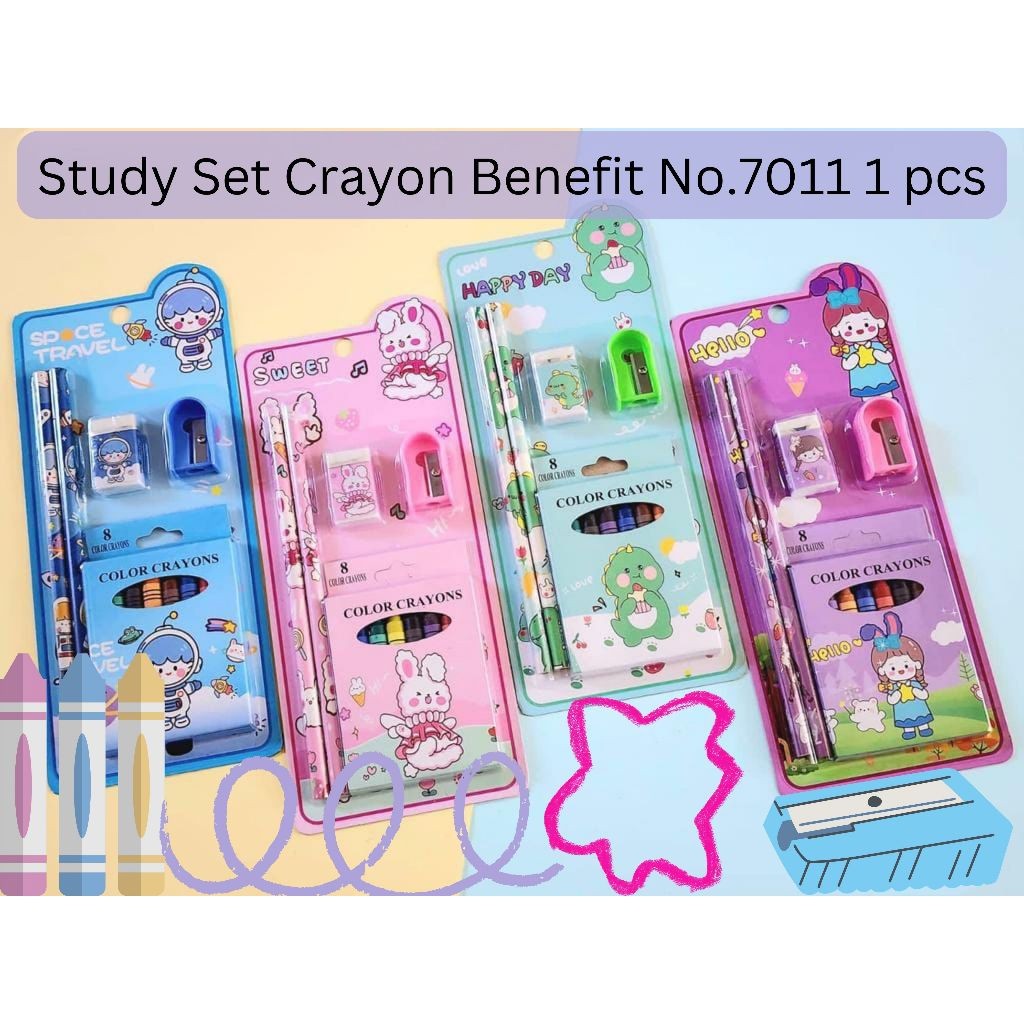 

STUDY CRAYON SET PAKET ALAT TULIS MEREK BENEFIT NO.7011 1 PAK