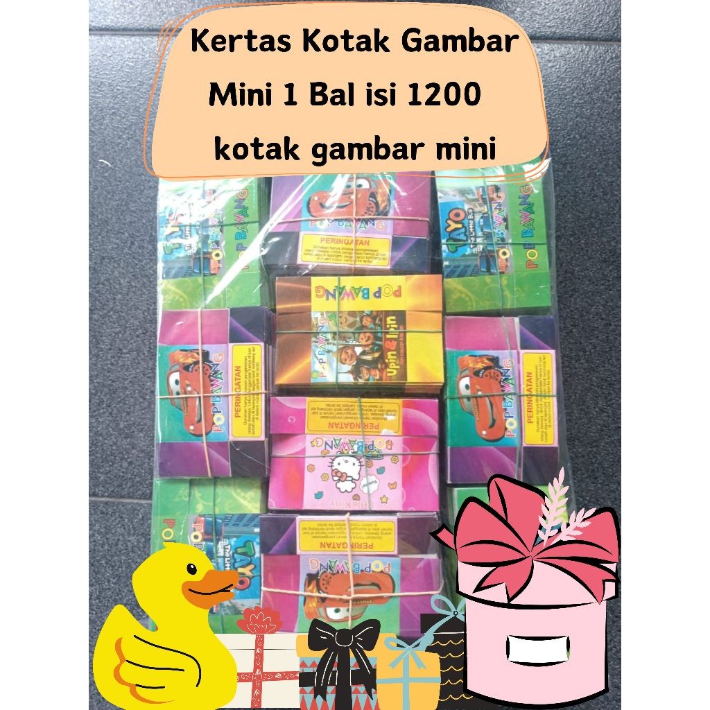

KERTAS KOTAK KADO GAMBAR MINI 1 BAL ISI KURANG LEBIH 1200 PCS