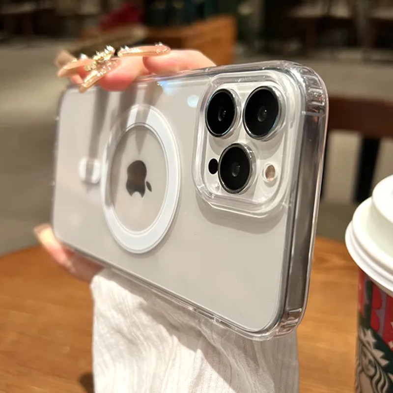 

Magnetic Original Magsafing Case For iPhone 13 15 12 11 14 16 Pro Max Mini X XS XR Plus SE Silicone Acrylic For Magsafe Cover