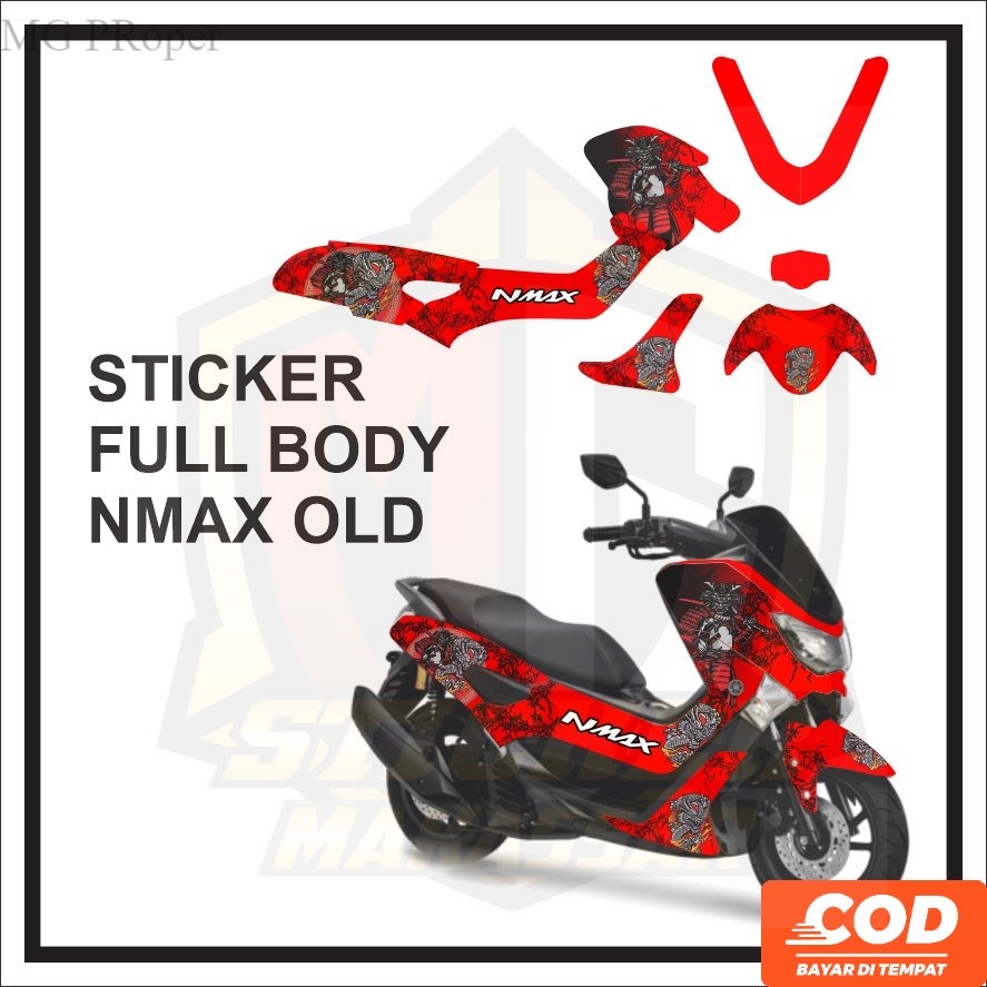 Stiker Striping Decal Nmax Old  Nmax Full BOdi  Nmax Lama 155 Abs FullBodi Warna Merah Request Polos