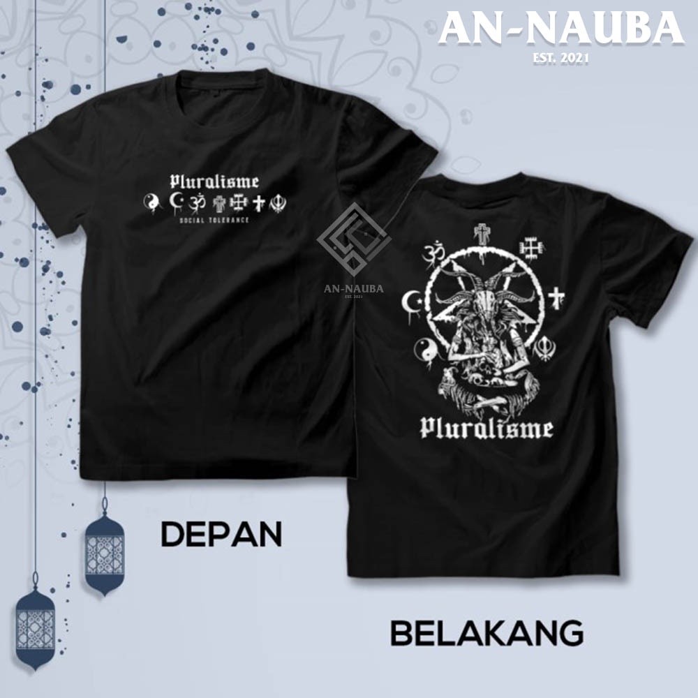 KAOS PLURALISME SOCIAL TOLERANCE / Baju Islam Santri Nahdlatul Ulama Gus Dur / Tshirt MLI [AN-6509]