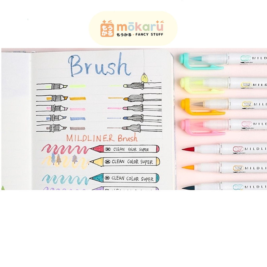 

NEW Zebra Mildliner Brush Pen Pastel Marker Double Ended Highlighter Pastel Lucu Unik Murah