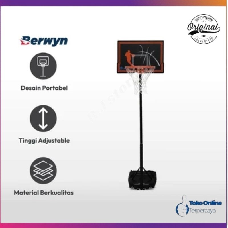 Berwyn 2.1 Mtr Tiang Basket Portable/ring basket/tiang basket